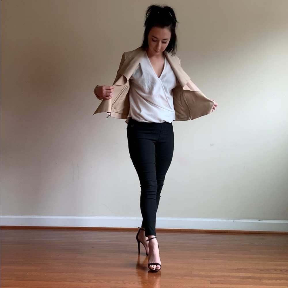 Trouve Leather/suede jacket/cardigan (petite)